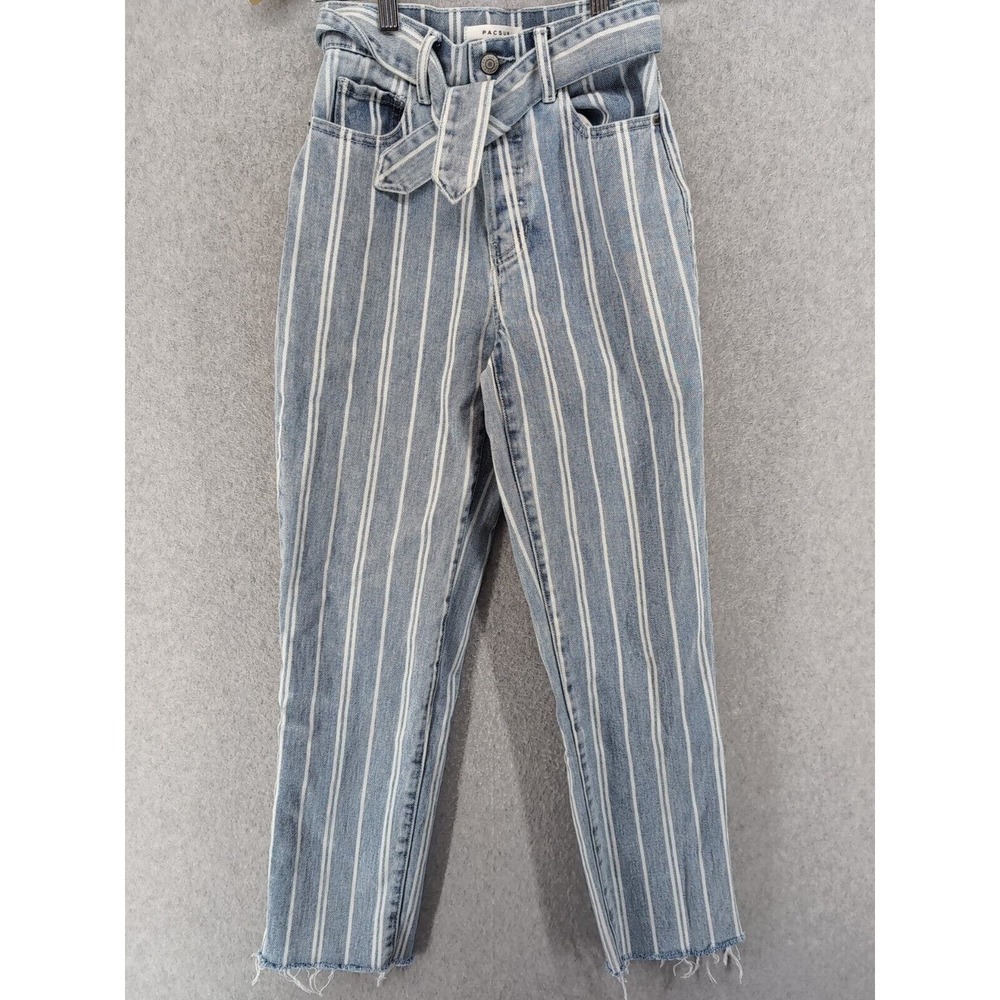 Pacsun Jeans Womens 23 Blue Striped‎ High Rise Straight
